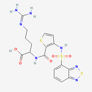 molecular formula C17H19N7O5S3 B14116130 L-Arginine, N2-[[3-[(2,1,3-benzothiadiazol-4-ylsulfonyl)amino]-2-thienyl]carbonyl]- 
