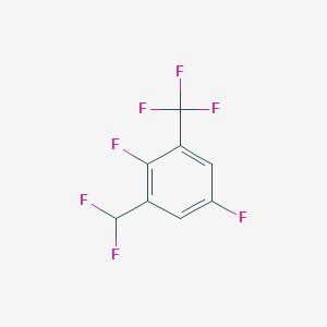 molecular formula C8H3F7 B1411614 2,5-Difluoro-3-(trifluoromethyl)benzodifluoride CAS No. 1806290-54-9