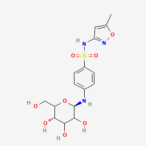 molecular formula C16H21N3O8S B14116174 N-(5-methyl-1,2-oxazol-3-yl)-4-[[(2R,5S)-3,4,5-trihydroxy-6-(hydroxymethyl)oxan-2-yl]amino]benzenesulfonamide 