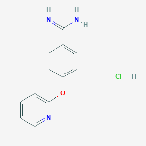 molecular formula C12H12ClN3O B1411620 4-(Pyridin-2-yloxy)benzamidine hydrochloride CAS No. 2206607-63-6