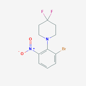 molecular formula C11H11BrF2N2O2 B1411667 3-Bromo-2-(4,4-difluoropiperidin-1-yl)nitrobenzene CAS No. 1707581-00-7