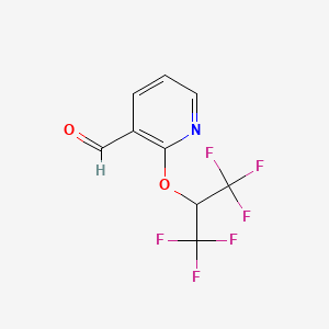 molecular formula C9H5F6NO2 B1411676 2-(1,1,1,3,3,3-Hexafluoropropan-2-yloxy)nicotinaldehyde CAS No. 1774895-08-7
