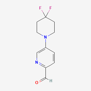 molecular formula C11H12F2N2O B1411677 5-(4,4-二氟哌啶-1-基)吡啶甲醛 CAS No. 1707365-72-7