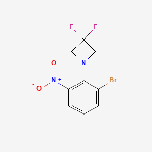 molecular formula C9H7BrF2N2O2 B1411678 3-Bromo-2-(3,3-difluoroazetidin-1-yl)nitrobenzene CAS No. 1707358-03-9
