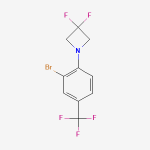 molecular formula C10H7BrF5N B1411700 1-(2-Bromo-4-(trifluoromethyl)-phenyl)-3,3-difluoroazetidine CAS No. 1779122-97-2