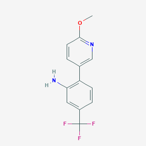 molecular formula C13H11F3N2O B14117639 Benzenamine, 2-(6-methoxy-3-pyridinyl)-5-(trifluoromethyl)- CAS No. 835876-04-5