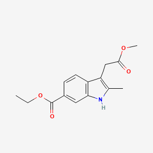 molecular formula C15H17NO4 B14117813 Ethyl 3-(2-methoxy-2-oxoethyl)-2-methyl-1H-indole-6-carboxylate 