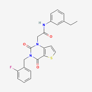 molecular formula C23H20FN3O3S B14117839 N-(3-ethylphenyl)-2-[3-(2-fluorobenzyl)-2,4-dioxo-3,4-dihydrothieno[3,2-d]pyrimidin-1(2H)-yl]acetamide 