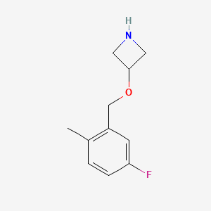 molecular formula C11H14FNO B1411790 3-[(5-Fluoro-2-methylphenyl)methoxy]azetidine CAS No. 1121624-25-6