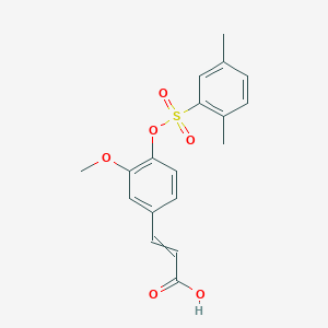 molecular formula C18H18O6S B14117950 3-(4-(((2,5-Dimethylphenyl)sulfonyl)oxy)-3-methoxyphenyl)acrylic acid 