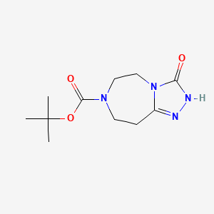 molecular formula C11H18N4O3 B1411810 tert-Butyl 3-oxo-2,3,5,6,8,9-hexahydro-7H-[1,2,4]triazolo[4,3-d][1,4]diazepine-7-carboxylate CAS No. 1424939-96-7