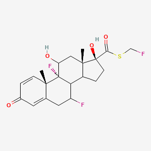 molecular formula C21H25F3O4S B14118105 S-(fluoromethyl) (9R,10S,13S,17S)-7,9-difluoro-11,17-dihydroxy-10,13-dimethyl-3-oxo-6,7,8,11,12,14,15,16-octahydrocyclopenta[a]phenanthrene-17-carbothioate 