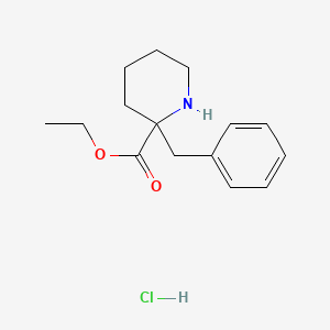 molecular formula C15H22ClNO2 B1411813 Ethyl 2-benzylpiperidine-2-carboxylate hydrochloride CAS No. 25979-24-2
