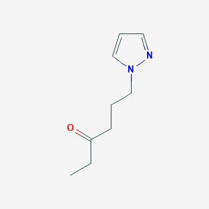 molecular formula C9H14N2O B1411816 6-(1H-pyrazol-1-yl)hexan-3-one CAS No. 1692572-10-3