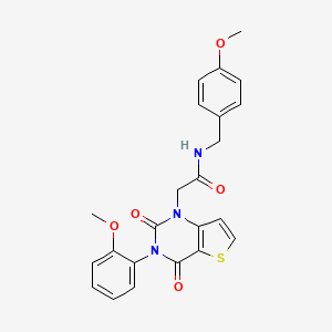 molecular formula C23H21N3O5S B14118218 N-(4-methoxybenzyl)-2-(3-(2-methoxyphenyl)-2,4-dioxo-3,4-dihydrothieno[3,2-d]pyrimidin-1(2H)-yl)acetamide 