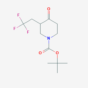 molecular formula C12H18F3NO3 B1411824 tert-Butyl 4-oxo-3-(2,2,2-trifluoroethyl)piperidine-1-carboxylate CAS No. 1638763-75-3