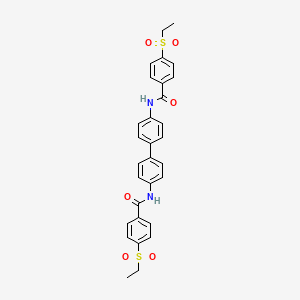 molecular formula C30H28N2O6S2 B14118242 N,N'-([1,1'-biphenyl]-4,4'-diyl)bis(4-(ethylsulfonyl)benzamide) CAS No. 1172396-91-6