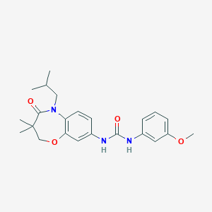 molecular formula C23H29N3O4 B14118280 1-(5-Isobutyl-3,3-dimethyl-4-oxo-2,3,4,5-tetrahydrobenzo[b][1,4]oxazepin-8-yl)-3-(3-methoxyphenyl)urea CAS No. 1171610-60-8