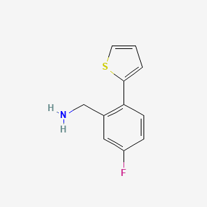 molecular formula C11H10FNS B1411829 (5-fluoro-2-(thiophen-2-yl)phenyl)methanamine CAS No. 1695739-46-8