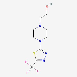 molecular formula C9H13F3N4OS B1411832 2-{4-[5-(Trifluoromethyl)-1,3,4-thiadiazol-2-yl]piperazin-1-yl}ethanol CAS No. 1713589-54-8