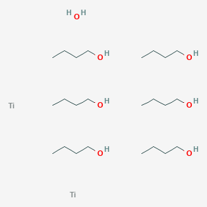 molecular formula C24H62O7Ti2 B14118363 Hexabutoxy-mu-oxodi-titanium 