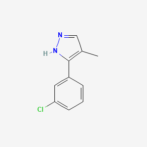 molecular formula C10H9ClN2 B14118386 3-(3-Chlorophenyl)-4-methyl-1H-pyrazole 