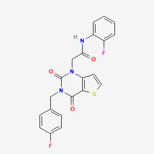 molecular formula C21H15F2N3O3S B14118388 N-(2-fluorophenyl)-2-[3-[(4-fluorophenyl)methyl]-2,4-dioxothieno[3,2-d]pyrimidin-1-yl]acetamide 