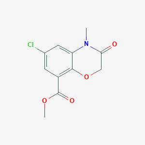 molecular formula C11H10ClNO4 B141184 Methyl 6-chloro-4-methyl-3-oxo-3,4-dihydro-2H-benzo[b][1,4]oxazine-8-carboxylate CAS No. 141761-83-3
