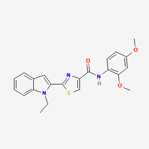 molecular formula C22H21N3O3S B14118505 N-(2,4-dimethoxyphenyl)-2-(1-ethyl-1H-indol-2-yl)thiazole-4-carboxamide CAS No. 1172811-60-7