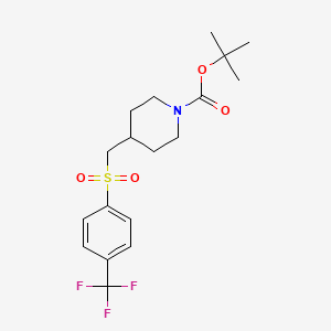 molecular formula C18H24F3NO4S B1411854 tert-Butyl 4-(((4-(trifluoromethyl)phenyl)sulfonyl)methyl)piperidine-1-carboxylate CAS No. 1970975-88-2