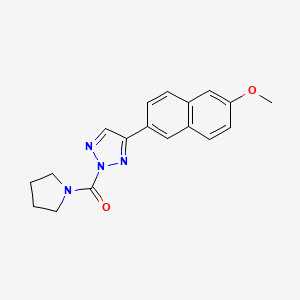 molecular formula C18H18N4O2 B14118548 (4-(6-Methoxynaphthalen-2-yl)-2H-1,2,3-triazol-2-yl)(pyrrolidin-1-yl)methanone 