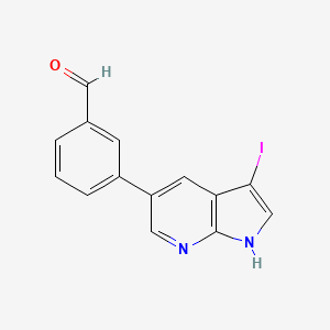 molecular formula C14H9IN2O B1411855 3-(3-Iodo-1H-pyrrolo[2,3-b]pyridin-5-yl)benzaldehyde CAS No. 1973469-85-0