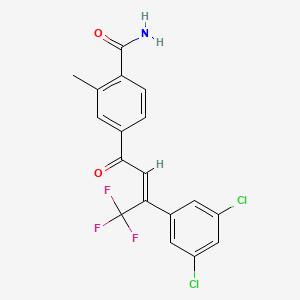 molecular formula C18H12Cl2F3NO2 B14118557 4-[3-(3,5-Dichlorophenyl)-4,4,4-trifluoro-2-butenoyl]-2-methylbenzamide 