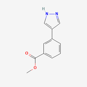 molecular formula C11H10N2O2 B1411858 Methyl 3-(1H-pyrazol-4-yl)benzoate CAS No. 1980033-56-4