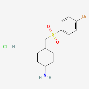 molecular formula C13H19BrClNO2S B1411861 4-(4-Bromobenzenesulfonylmethyl)-cyclohexylamine hydrochloride CAS No. 2206609-50-7
