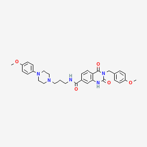 molecular formula C31H35N5O5 B14118799 3-(4-methoxybenzyl)-N-(3-(4-(4-methoxyphenyl)piperazin-1-yl)propyl)-2,4-dioxo-1,2,3,4-tetrahydroquinazoline-7-carboxamide 