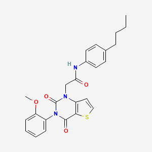 molecular formula C25H25N3O4S B14118833 N-(4-butylphenyl)-2-(3-(2-methoxyphenyl)-2,4-dioxo-3,4-dihydrothieno[3,2-d]pyrimidin-1(2H)-yl)acetamide 