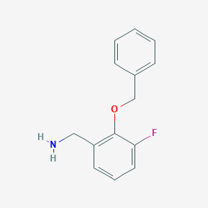 molecular formula C14H14FNO B1411884 [2-(Benzyloxy)-3-fluorophenyl]methanamine CAS No. 1565105-82-9