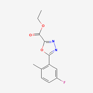 B1411885 Ethyl 5-(5-fluoro-2-methylphenyl)-1,3,4-oxadiazole-2-carboxylate CAS No. 1713576-19-2