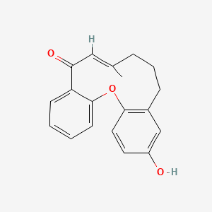 molecular formula C19H18O3 B14118935 Dibenz[b,j]oxacycloundecin-5(8H)-one, 9,10-dihydro-12-hydroxy-7-Methyl-, (6E)- 