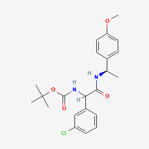 molecular formula C22H27ClN2O4 B14118965 tert-butyl (1-(3-chlorophenyl)-2-(((R)-1-(4-methoxyphenyl)ethyl)amino)-2-oxoethyl)carbamate 