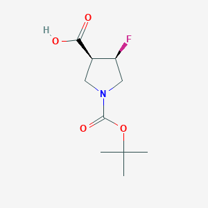 molecular formula C10H16FNO4 B14118993 cis-1-[(tert-Butoxy)carbonyl]-4-fluoropyrrolidine-3-carboxylic acid 