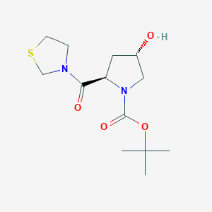 molecular formula C13H22N2O4S B14118999 tert-Butyl (2R,4S)-4-hydroxy-2-(thiazolidine-3-carbonyl)pyrrolidine-1-carboxylate 