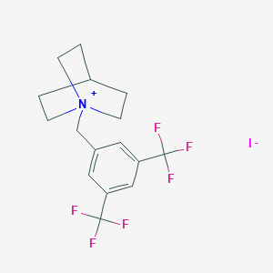 molecular formula C16H18F6IN B14119043 1-(3,5-Bis(trifluoromethyl)benzyl)quinuclidin-1-ium iodide 