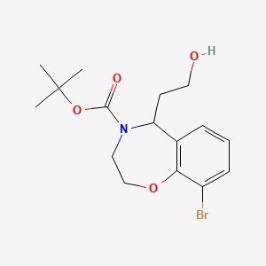molecular formula C16H22BrNO4 B14119063 tert-butyl 9-bromo-2,3-dihydro-5-(2-hydroxyethyl)benzo[f][1,4]oxazepine-4(5H)-carboxylate 