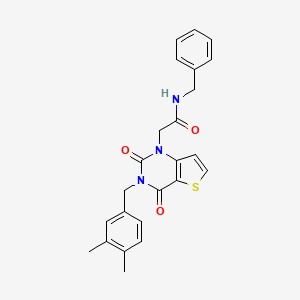 molecular formula C24H23N3O3S B14119260 N-benzyl-2-(3-(3,4-dimethylbenzyl)-2,4-dioxo-3,4-dihydrothieno[3,2-d]pyrimidin-1(2H)-yl)acetamide 