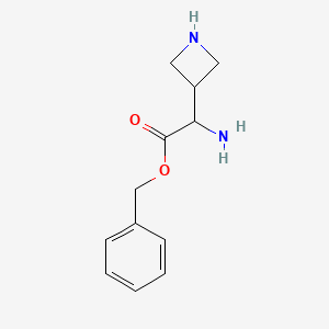 molecular formula C12H16N2O2 B14119443 Benzyl 2-amino-2-(azetidin-3-yl)acetate 