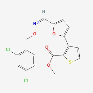molecular formula C18H13Cl2NO4S B14119533 Methyl 3-(5-((((2,4-dichlorobenzyl)oxy)imino)methyl)-2-furyl)-2-thiophenecarboxylate 