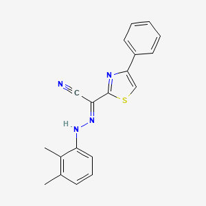 molecular formula C19H16N4S B14119708 (2E)-[2-(2,3-dimethylphenyl)hydrazinylidene](4-phenyl-1,3-thiazol-2-yl)ethanenitrile 