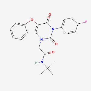 molecular formula C22H20FN3O4 B14119725 N-tert-butyl-2-[3-(4-fluorophenyl)-2,4-dioxo-[1]benzofuro[3,2-d]pyrimidin-1-yl]acetamide 